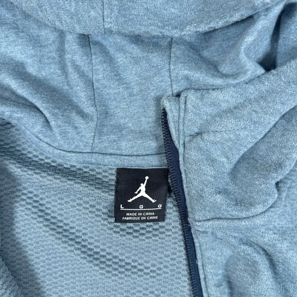 Jordan Hoodie Mens Large Blue Full Zip Textured Panels Athleisure Sporty